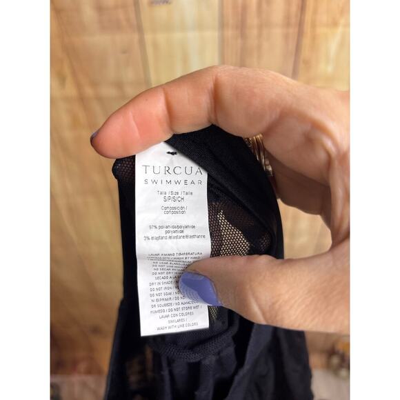 Turcua Swimwear Cover Up Lace Flowy Skirt Black Size S - Picture 4 of 4